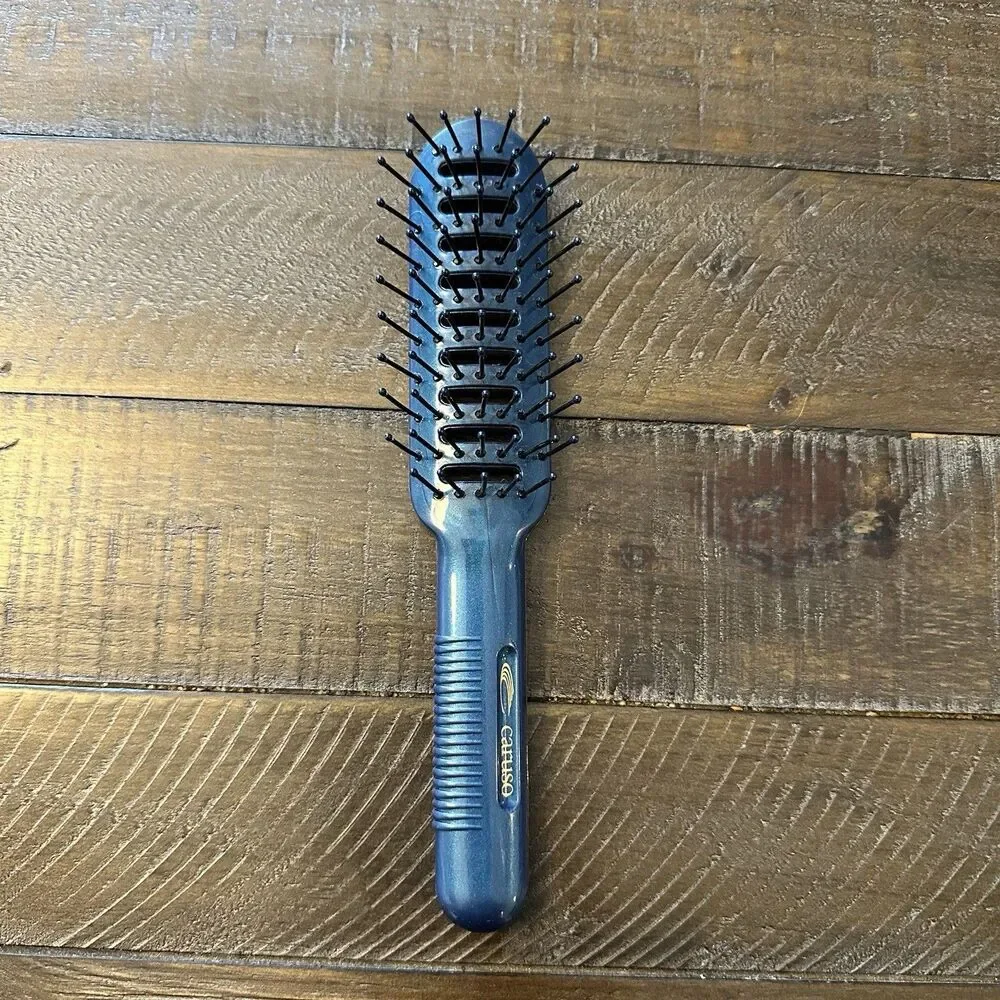 NEW‎ Vintage Richard Caruso Vented Hair Brush Dark Blue HTF RARE 8” Steam